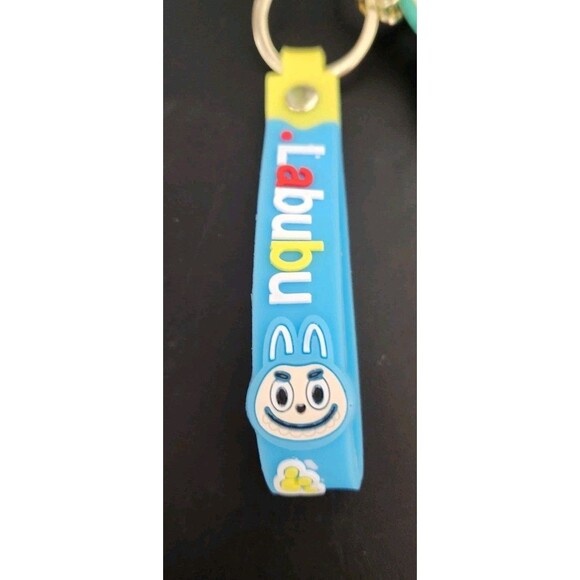 2 LABUBU Monsters Key Chains Anime Accessories - NWOT Pink Aqua Backpack Clip - Picture 4 of 5